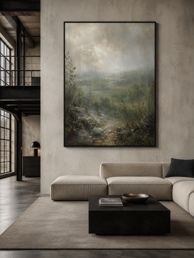 Regenduft an der Wand Abstraktes Wandkunst im Wohnzimmer